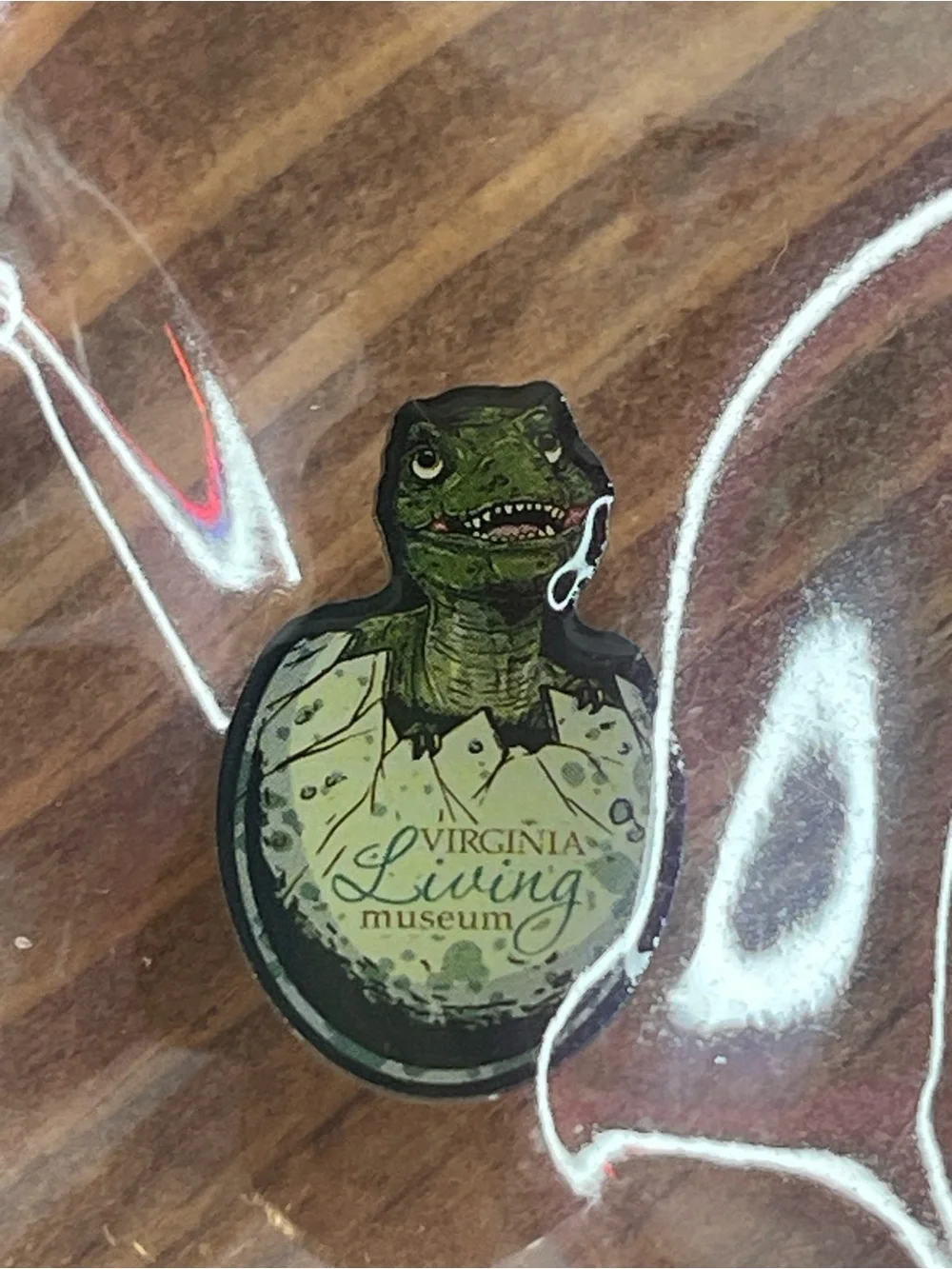Virginia Living Museum Baby Dinosaur Hatchling Enamel Pin w/ Lanyard Holder